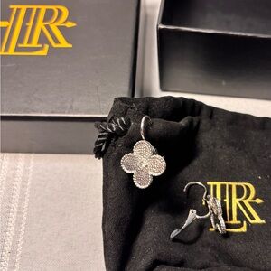 Lisa Robertson Silver Flower Clover Earrings with CZ